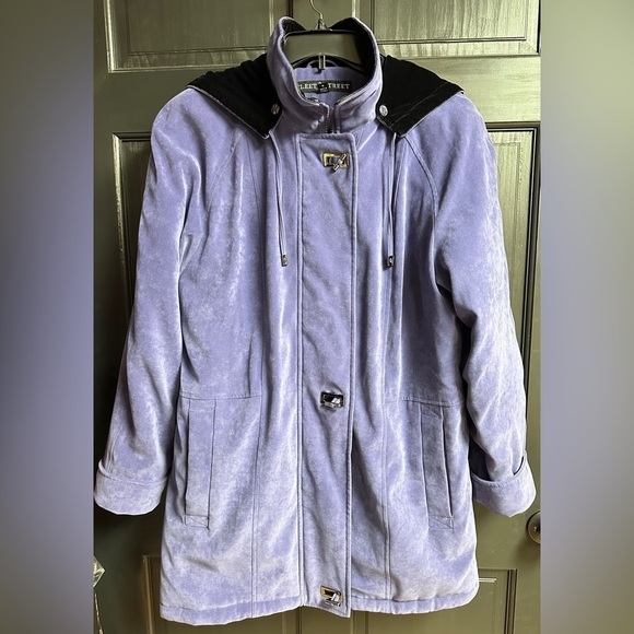 Fleet Street Jackets & Blazers - Fleet Street Purple Faux Suede Coat With Detachable Hood Women's Size Medium